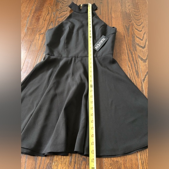 NWT - Naven Women’s 4 Black Mia Halter Fit & Flare Skater Mini Cocktail Dress - Picture 6 of 13